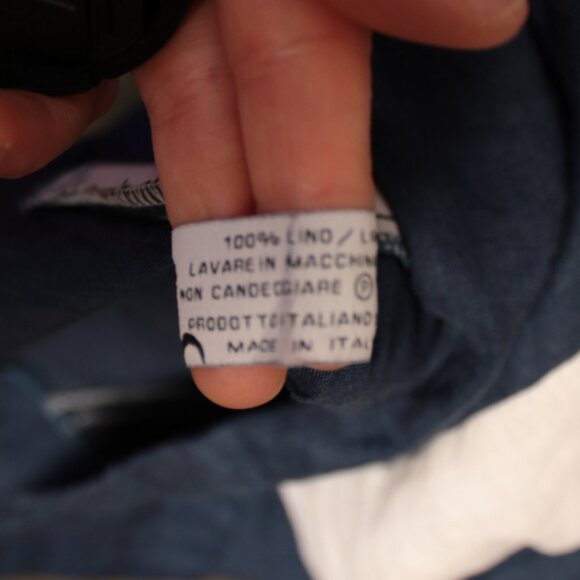 Sartoria Saracena Navy Blue & White Striped Linen Shift Dress XS - Picture 5 of 6